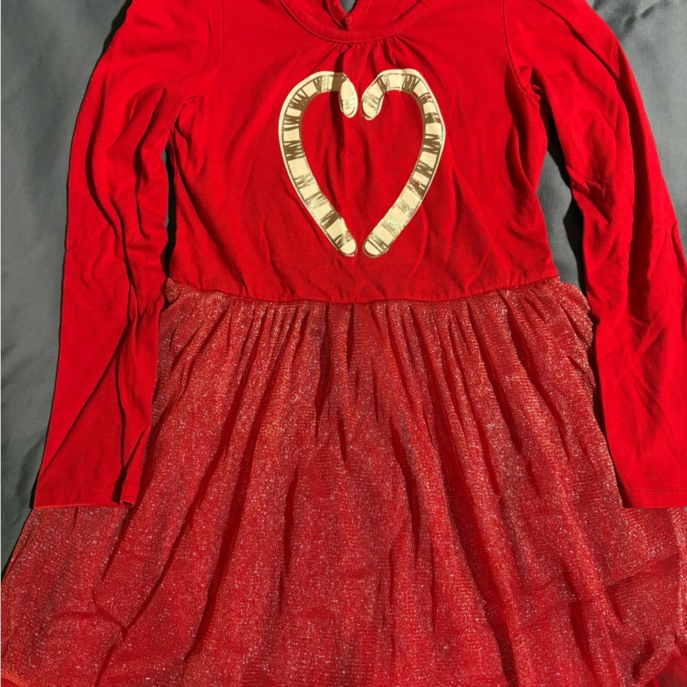 Red Heart Candy Cane Kids Dress